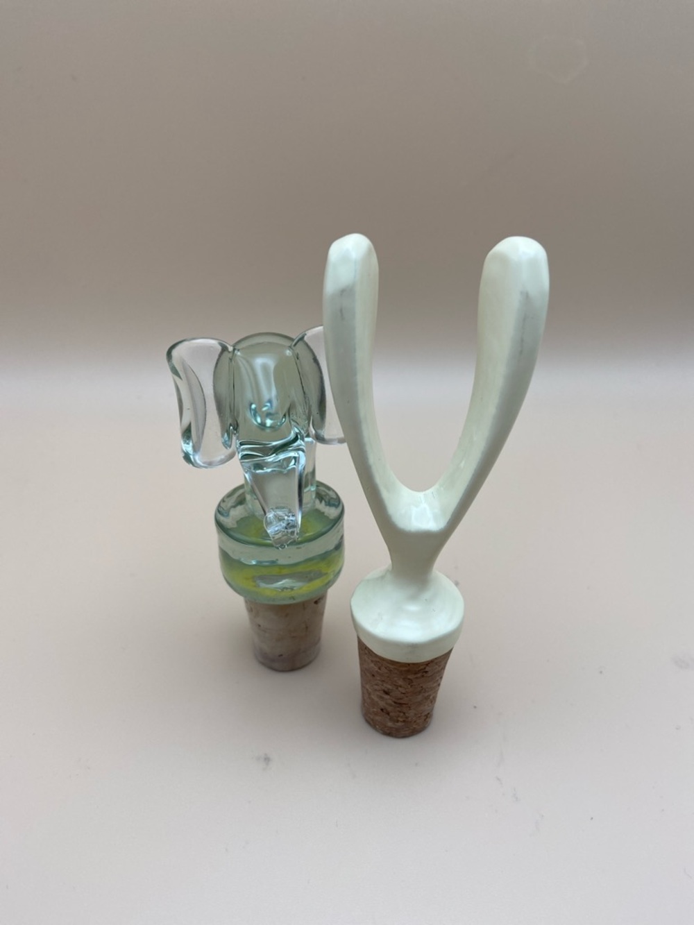 Glass Elephant & Nima Oberoi Lunares Wishbone Wine Stoppers - Set of 2